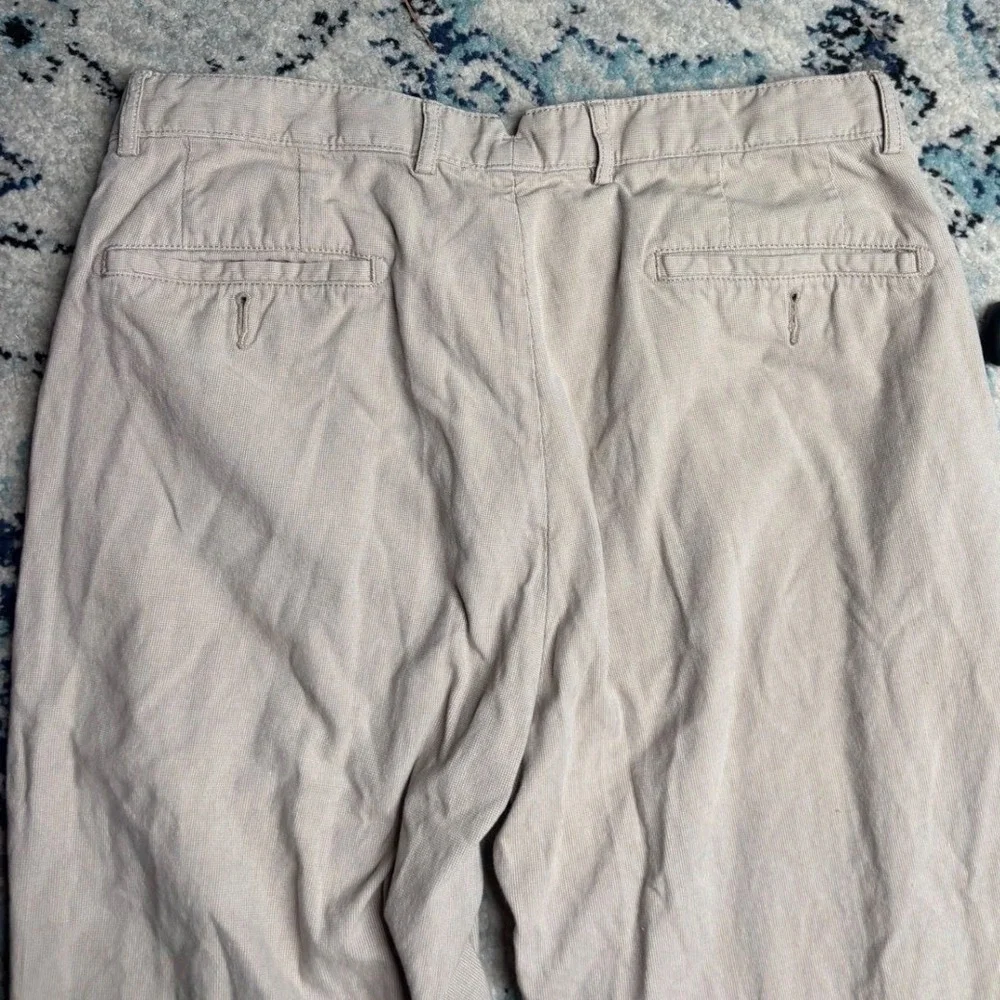 Cremieux Mens 38 Tan Khaki Pants Micro Textured Flat Front Chino Casual‎ Beige